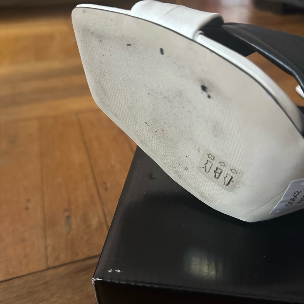 Stylish Black and White Saks Fifth Avenue Sandals